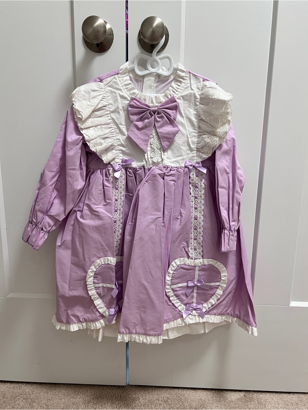 Lavender Bow Heart Lace Girls' Costume Dress